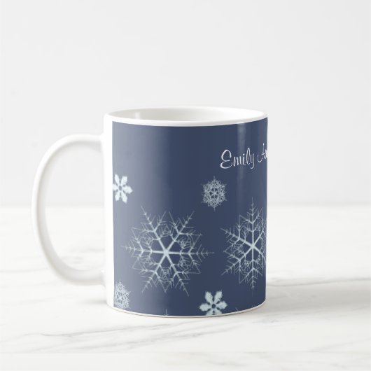 Editierbare Snowflake bearbeitbare Kaffeemaschine Kaffeetasse (Links)