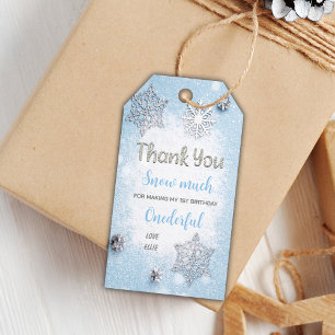 Editierbare Snowflake Bevorzugungstags für Jungen Geschenkanhänger