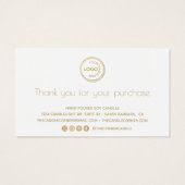 Editierbare Sojascreme-Karte mit Logo weiß (Rückseite)