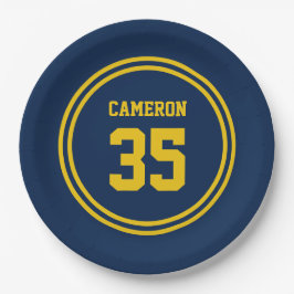 Editierbare Streifen und Hintergrundfarbe sportlic Pappteller