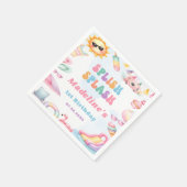 Editierbare Summer Splish Splash Geburtstagsparty Serviette (Ecke)