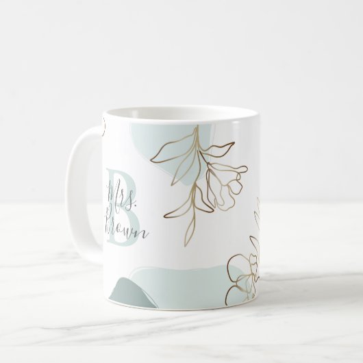 Editierbare Tasse für Monogramm-Teacher-Quote (Vorderseite Links)