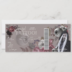 EDITIERBARE Tattoo Geburtstags-Geschenkkarte Gutsc Einladung