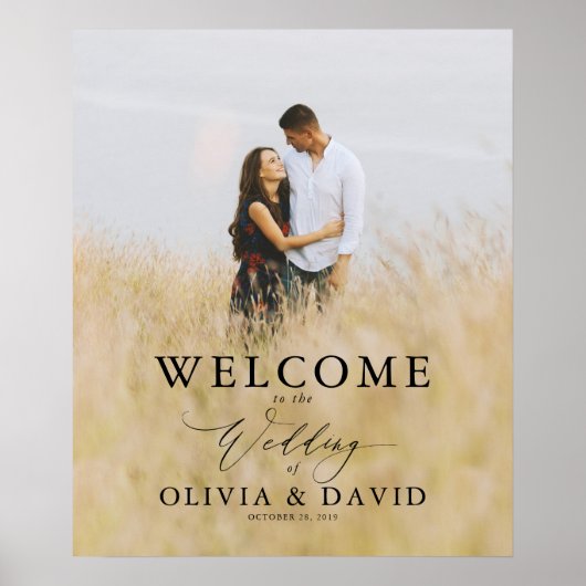 Editierbare Textfarben Modernes Begrüßungs-Begrüßu Poster (Vorne)