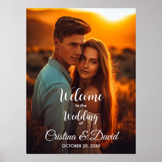 Editierbare Textfarben Modernes Begrüßungszeichen Poster (Vorne)