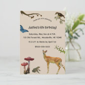 Editierbare Tiere im Wald Einladung (Stehend Vorderseite)