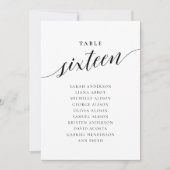 Editierbare Tischnummer Sechzehn Sitzkarten (Vorderseite)