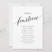 Editierbare Tischnummer Vierzehn Sitzkarten (Vorderseite)