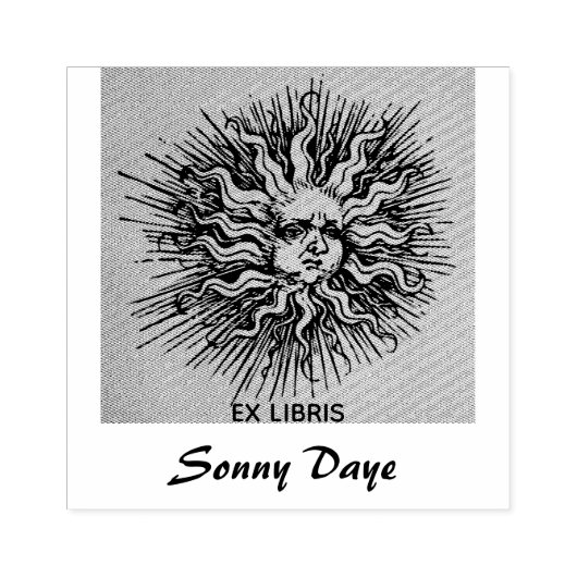 Editierbare Verzierte Sun Sketch Gummistempel (Prägung)