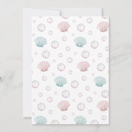 Editierbare Vier Meerjungfrau Einladung Mädchen dr (Rückseite)