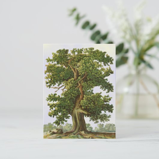 Editierbare Vintage Eichenbaum Postkarte (Stehend Vorderseite)