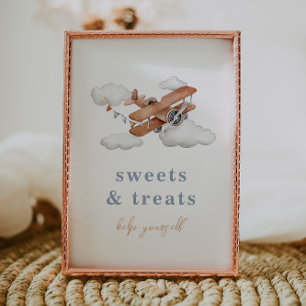 Editierbare Vintage Flugzeugnahrungskarte Einladung