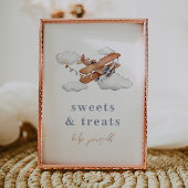 Editierbare Vintage Flugzeugnahrungskarte Einladung