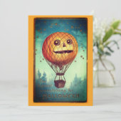 Editierbare Vintage Halloween-Illustration Feiertagskarte (Stehend Vorderseite)
