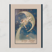 Editierbare Vintage Neumond-Neujahrsgrüße Postkarte (Vorderseite)