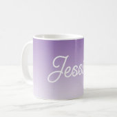 (Editierbare) violette Ombre-Farbe & Ihr Text Kaffeetasse (Vorderseite Links)