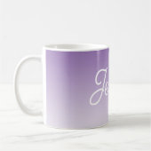 (Editierbare) violette Ombre-Farbe & Ihr Text Kaffeetasse (Links)