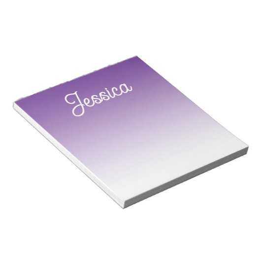 (Editierbare) violette Ombre-Farbe & Ihr Text Notizblock (angewinkelt)