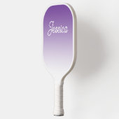 (Editierbare) violette Ombre-Farbe & Ihr Text Pickleball Schläger (Links)