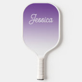 (Editierbare) violette Ombre-Farbe & Ihr Text Pickleball Schläger (Rückseite)