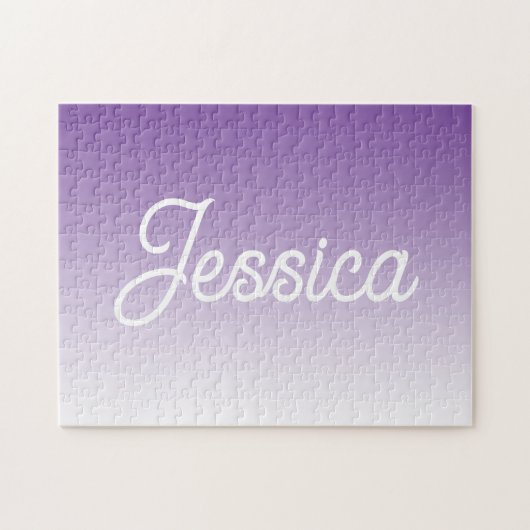 (Editierbare) violette Ombre-Farbe & Ihr Text Puzzle (Horizontal)