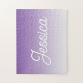 (Editierbare) violette Ombre-Farbe & Ihr Text Puzzle (Vertikal)