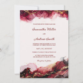 Editierbare Vorlage für Burgund und Gold-Hochzeite