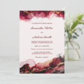 Editierbare Vorlage für Burgund und Gold-Hochzeite (Stehend Vorderseite)