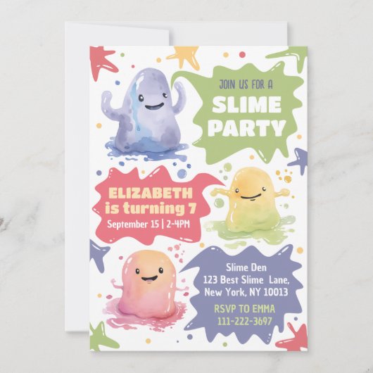 Editierbare Vorlage für farbige Slide-Party Einlad (Vorderseite)