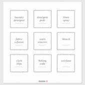 Editierbare Wäscheservice 3 Zoll Set Aufkleber (Blatt)
