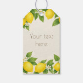 Editierbare Wasserfarben-Zitronen und -blüten Geschenkanhänger (Vorderseite)