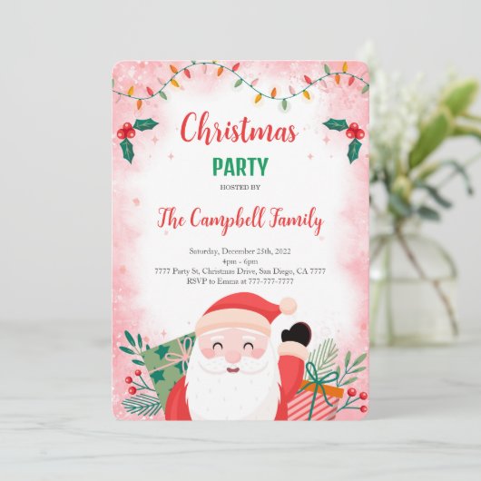 Editierbare Weihnachtsfeier Einladung (Stehend Vorderseite)