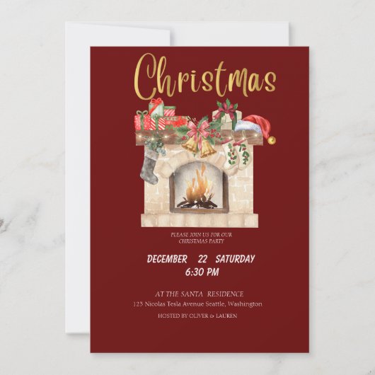 Editierbare Weihnachtsfeier Einladung (Vorderseite)