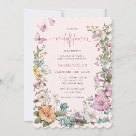 Editierbare Wildblume Babydusche Einladung