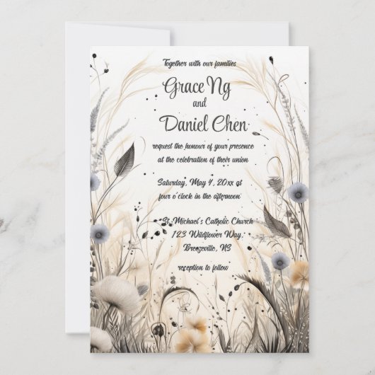 Editierbare Wildblumen der Herbstbrise Einladung (Vorderseite)