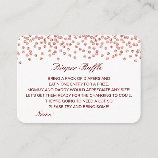 Editierbare Windeln-Raffle-Babydusche mit Druck Begleitkarte (Vorderseite)