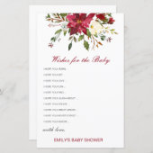 Editierbare Wünsche für Babykarte, Babydusche (Vorne/Hinten)