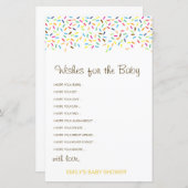 Editierbare Wünsche für Babykarte, Babydusche (Vorne/Hinten)