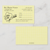 Editierbare Zahngelbe Polka Dot Zahnerstellung Visitenkarte (Vorne/Hinten)