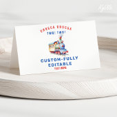 Editierbare Zugabenteuer Faltfood-Zelt-Karte Karte