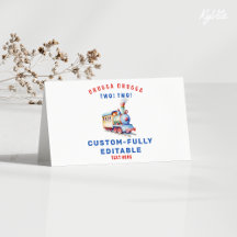 Editierbare Zugabenteuer Faltfood-Zelt-Karte