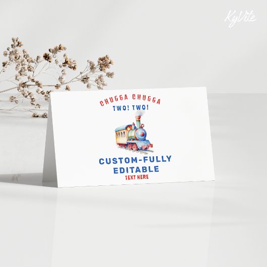 Editierbare Zugabenteuer Faltfood-Zelt-Karte Karte