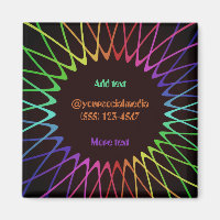Editierbarer 70er Retro Hippie Psychedelic Magnet