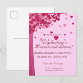 Editierbarer Baum der Herz-Einladung Einladungspostkarte (Vorne/Hinten)