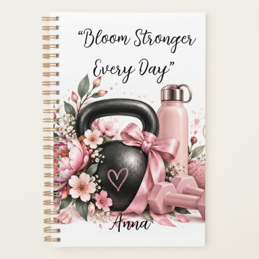 Editierbarer Bloom Stronger Every Day Planer (Vorderseite)