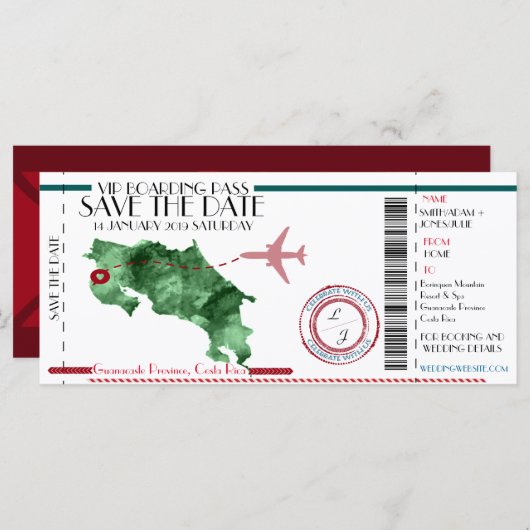 Editierbarer Boarding Save the Date (Vorne/Hinten)