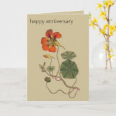 Editierbarer botanischer Nasturtium-Gruß Karte (Gelbe Blume)