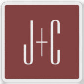 Editierbarer Burgundy Red Background & Transparent Aufkleber (Vorderseite)