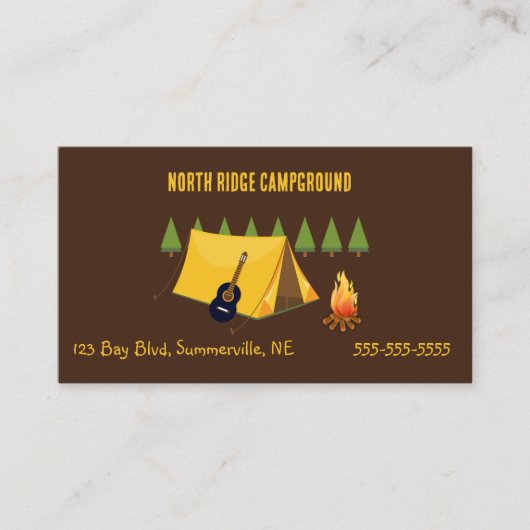 Editierbarer Campground Visitenkarte (Vorderseite)