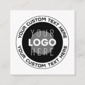 Editierbarer Circle Text & Replaceable Logo | B&W Begleitkarte (Vorderseite)